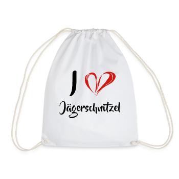 I love Jägerschnitzel - Schnitzel Grillen - Turnbeutel - Weiß - Vorne