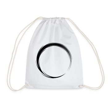 Circle Icon Shape Black - Drawstring Bag - white - Front