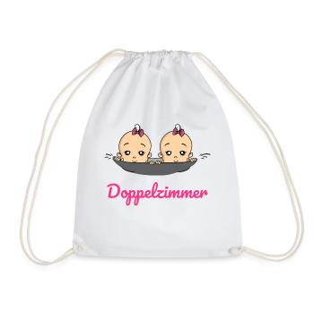 Doppelzimmer Baby Zwillinge Schwangerschaft - Turnbeutel - Weiß - Vorne