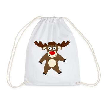 Rentier Elche cute Weihnachten lustige Geschenke - Turnbeutel - Weiß - Vorne
