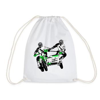 Sidecarcross - Sidecar Moto Cross - Drawstring Bag - white - Front