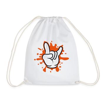hand party symbol klecks - Turnbeutel - Weiß - Vorne