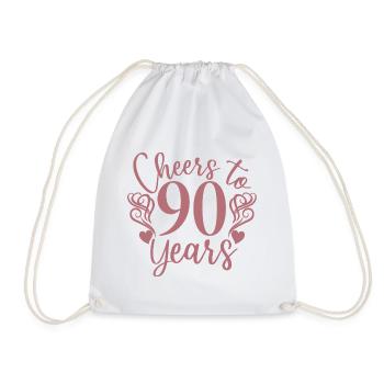 Cheers To 90 Years 90th Birthday Anniversary - Drawstring Bag - white - Front