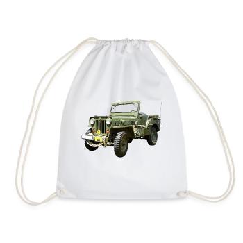 Willys Jeep Odtimer - Turnbeutel - Weiß - Vorne