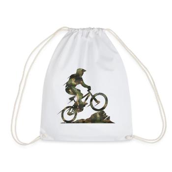 Radsportler Herzschlag Radfahren BMX Radsport Berg - Turnbeutel - Weiß - Vorne
