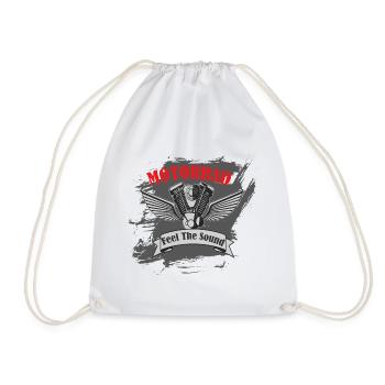 Feel The Sound Mottorad T-Shirt - Drawstring Bag - white - Front