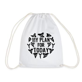 Shark Tooth Shark Tooth Shark Teeth Fossils - Drawstring Bag - white - Front
