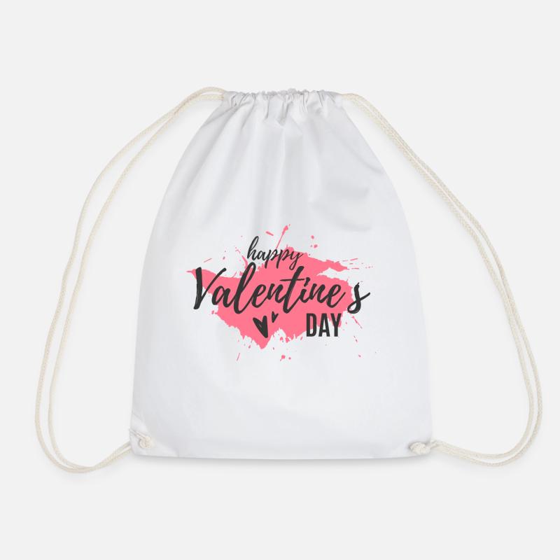 valentine - Drawstring Bag - white