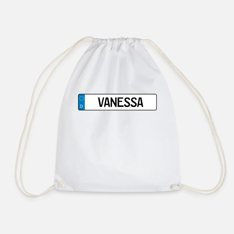 Vanessa Namensschild Geschenk - Turnbeutel - Weiß