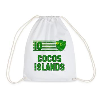 Cocos Islands Football Team - Drawstring Bag - white - Front