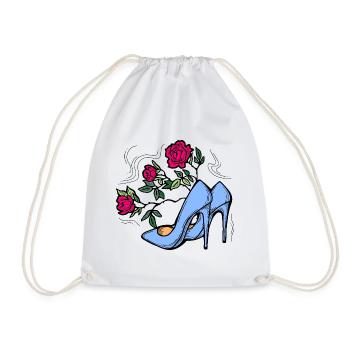 Chaussures à talons hauts avec fleur de rose. Style romantique. - Sac de sport léger - blanc - Devant