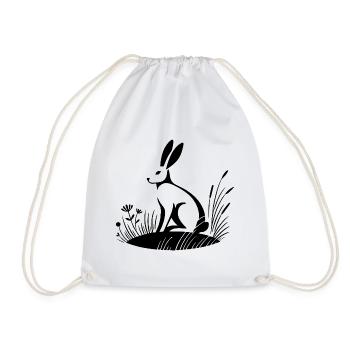 Hase - Turnbeutel - Weiß - Vorne
