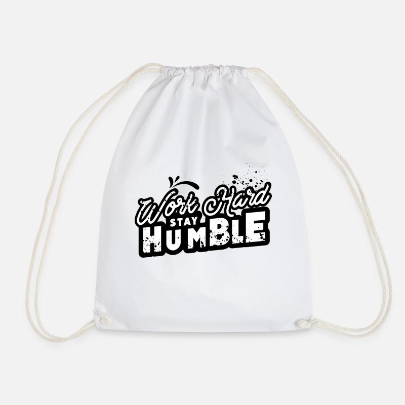 Work Hard Stay Humble - Turnbeutel - Weiß