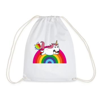 Farting licorne arc-en-ciel - Sac de sport léger - blanc - Devant