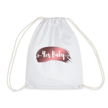 yes_baby_1 - Drawstring Bag - white - Front