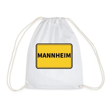 Mannheim Stadt Ortsschild - Turnbeutel - Weiß - Vorne