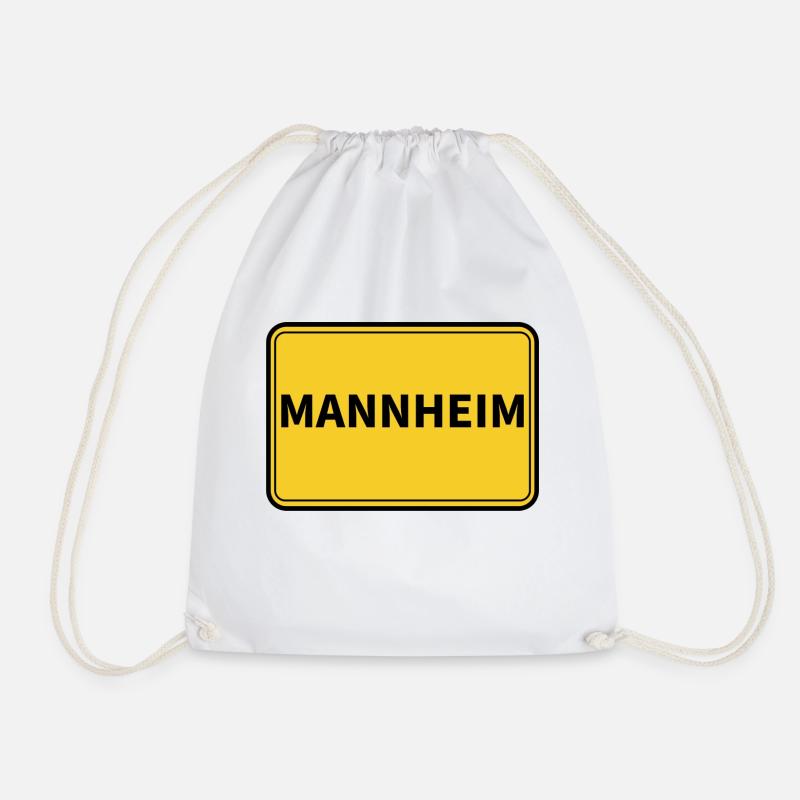 Mannheim Stadt Ortsschild - Turnbeutel - Weiß