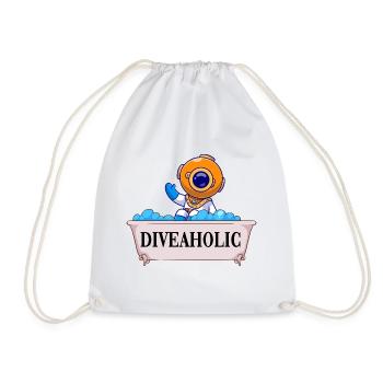 taucher taucht tauchsport diveaholic tauchsüchtig - Turnbeutel - Weiß - Vorne