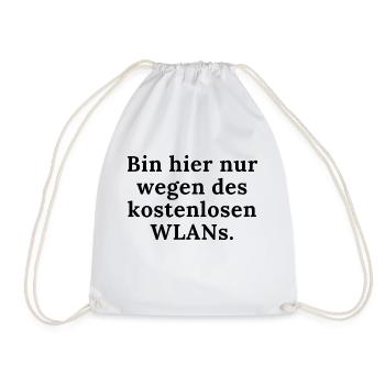 kostenloses Wlan - Turnbeutel - Weiß - Vorne