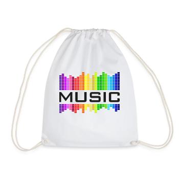 Music Musik Equalizer Regenbogen Tanz Rock-Konzert - Turnbeutel - Weiß - Vorne
