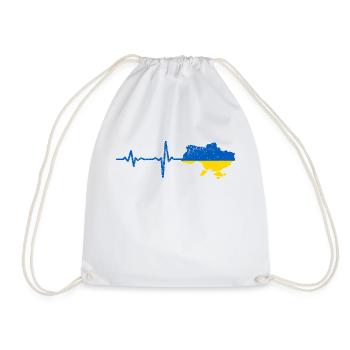 Heartbeat Ukraine Geschenk - Turnbeutel - Weiß - Vorne