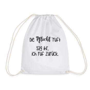 witziger Spruch - Turnbeutel - Weiß - Vorne