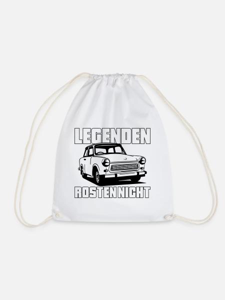 Farbe änderbar | Trabi Trabbi  Pappe DDR - Turnbeutel - Weiß