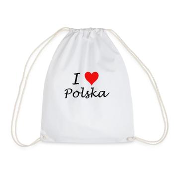 I Love Polska - Drawstring Bag - white - Front