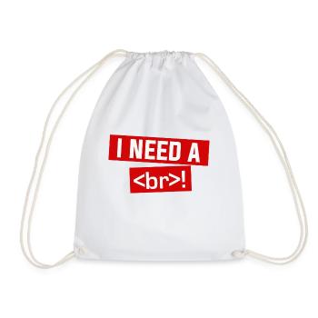 i need a beer alias an html br - Sac de sport léger - blanc - Devant