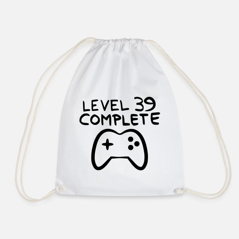 Level 39 abgeschlossen 39.Geburtstag - Turnbeutel - Weiß