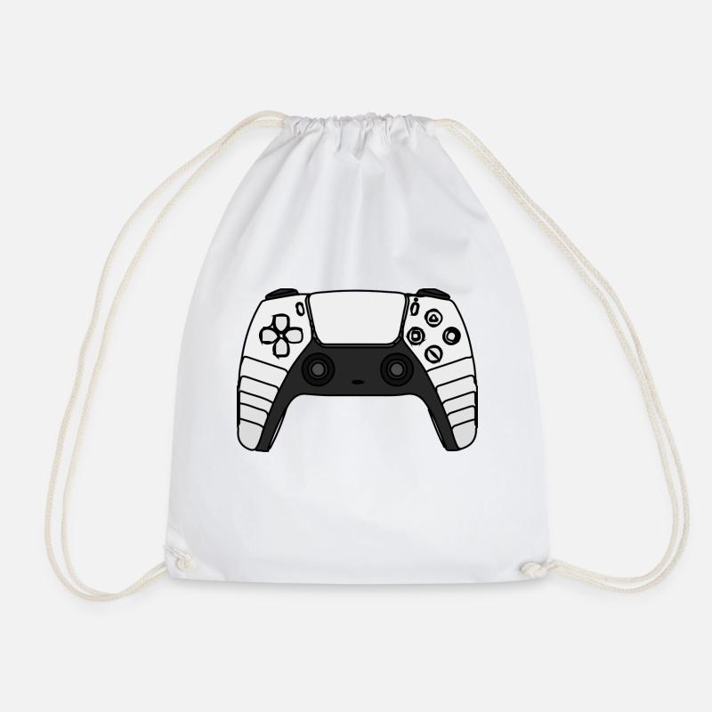 Gamer Controller - Drawstring Bag - white