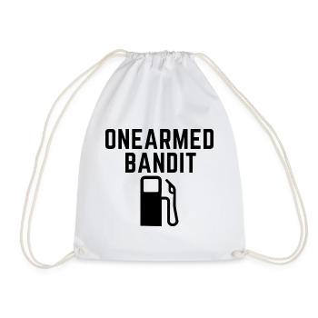 One-armed bandit Funny saying refuel prizes - Drawstring Bag - white - Front