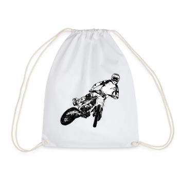 Moto Cross - Motocross - Supercross - Drawstring Bag - white - Front