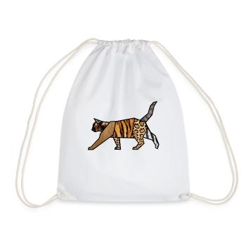 Katzen- - Turnbeutel - Weiß - Vorne