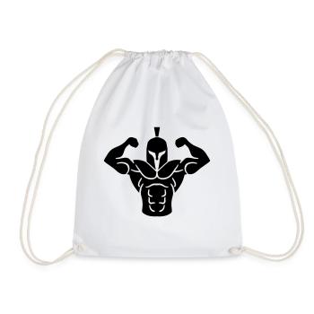 casque spartiate guerrier muscles - Sac de sport léger - blanc - Devant