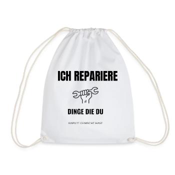 I Fix Things Handyman Saying Funny - Drawstring Bag - white - Front