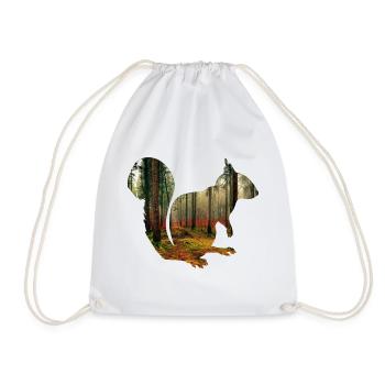 Écureuil Nature Forêt Forêt Animale Idée Cadeau - Sac de sport léger - blanc - Devant