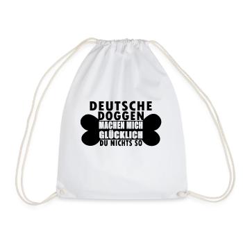 Deutsche Dogge Hunde Shirt Geschenk - Turnbeutel - Weiß - Vorne
