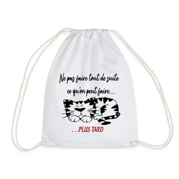 Plus tard / humour / t-shirt drôle - Sac de sport léger - blanc - Devant