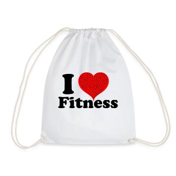 ilove fitness workout Fit Love Sport Geschenk - Turnbeutel - Weiß - Vorne