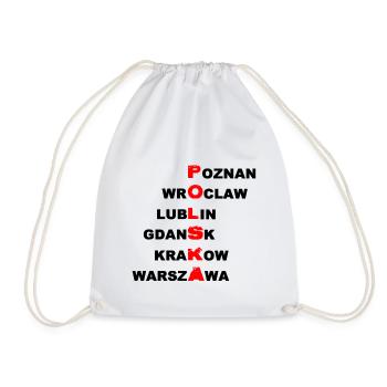 Polen - Polska - Turnbeutel - Weiß - Vorne