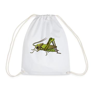 heuschrecke grasshopper locust animal tiere - Turnbeutel - Weiß - Vorne