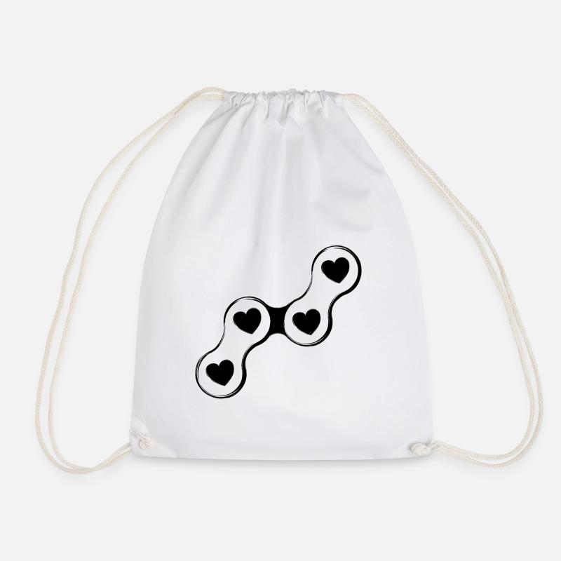Fahrradkette Herzen Bicycle Chain Hearts - Drawstring Bag - white