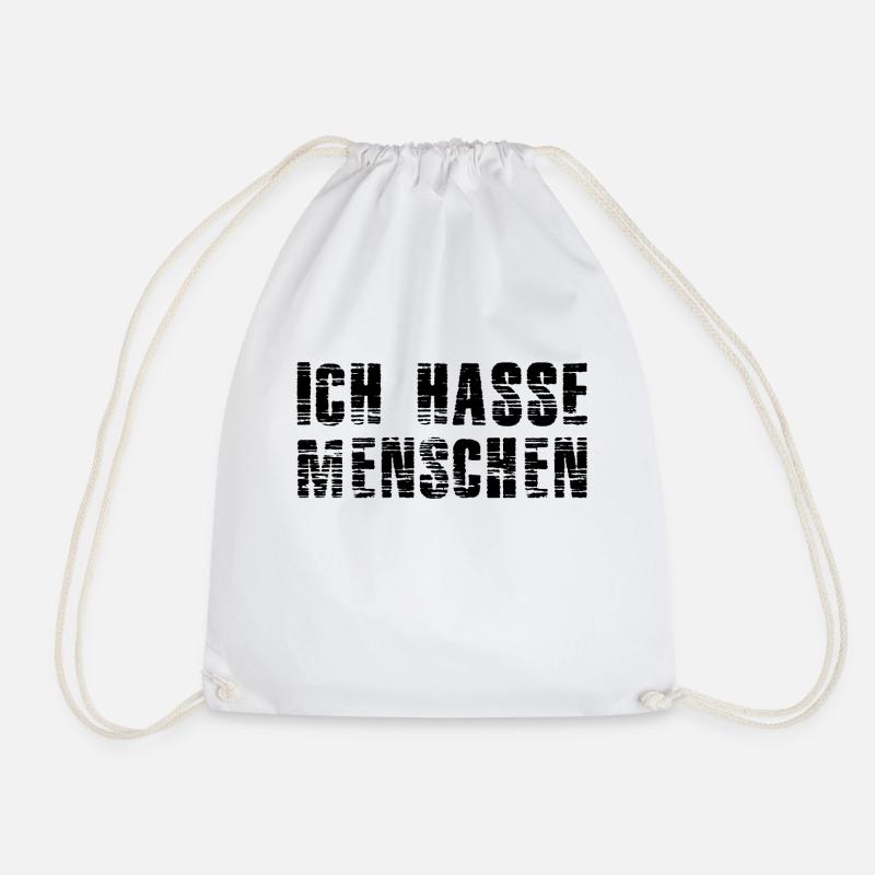 Ich hasse Menschen - Turnbeutel - Weiß