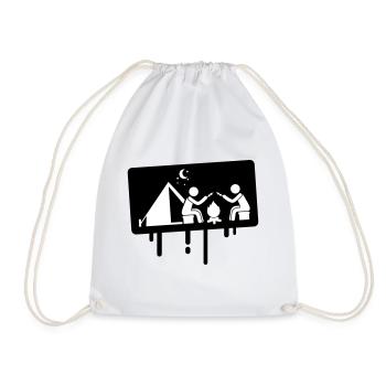 Camping camping - Drawstring Bag - white - Front