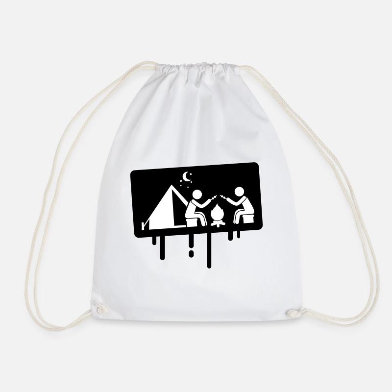 Camping camping - Drawstring Bag - white