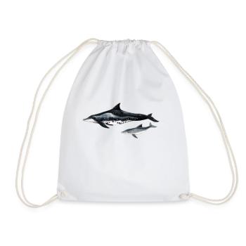 Dolphin with rugged teeth - Dolphin - Steno rostre - Drawstring Bag - white - Front
