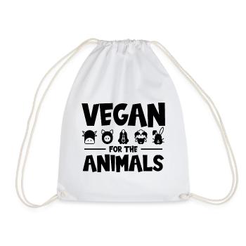 VEGAN FOR THE ANIMALS - Turnbeutel - Weiß - Vorne