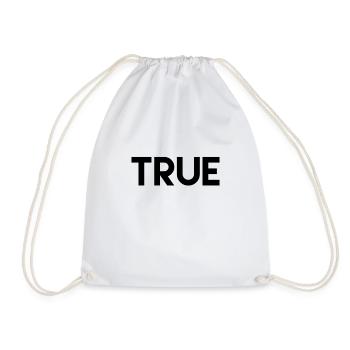 stylish design, true - Drawstring Bag - white - Front