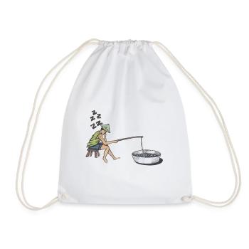Fishing angler fish hobby fishing sport fishing - Drawstring Bag - white - Front